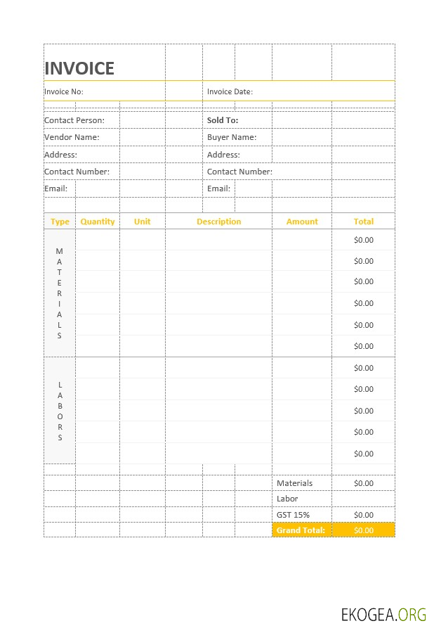 Modèle de facture de peinture